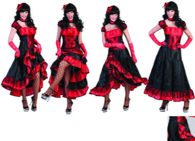 Costume Donna da Saloon Rosso