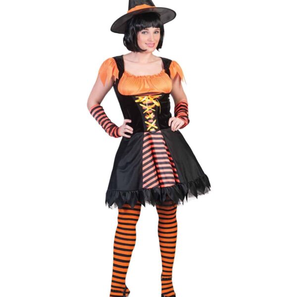 Costume da Strega Nero e Arancione