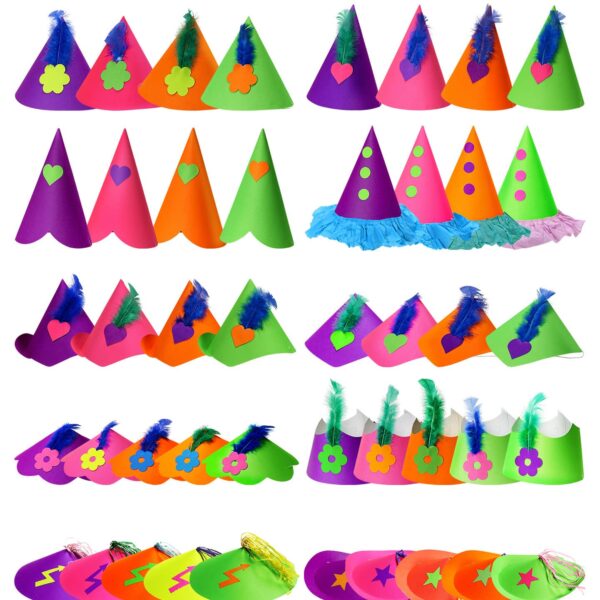Set 50 Cappellini Metallizzati Fluorescenti