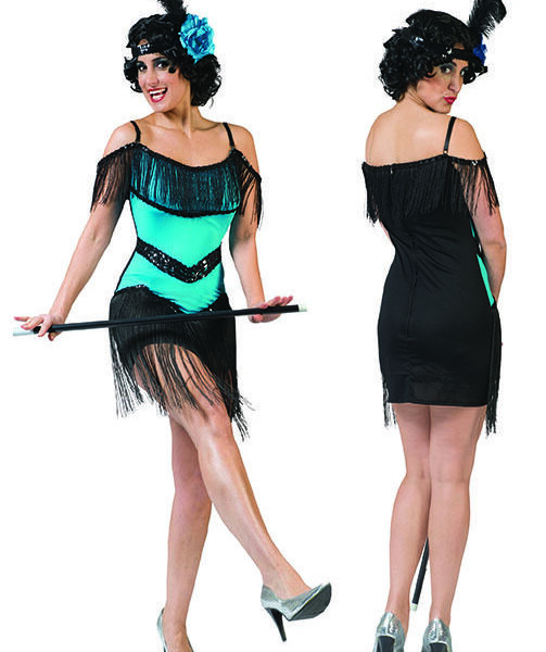 Costume da Charleston Azzurro e Nero