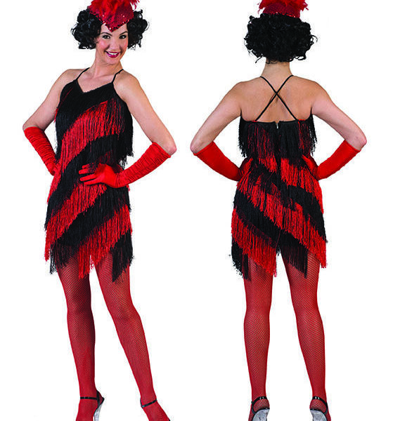 Costume da Charleston Nero e Rosso