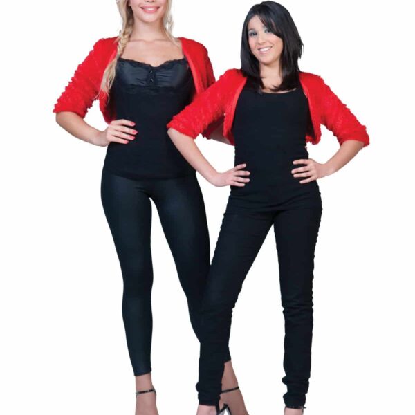 Giacca Copri spalle in Piume Rosso