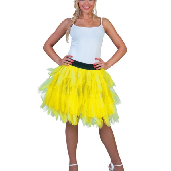 Sottogonna in Tessuto e Tulle Giallo Fluorescente