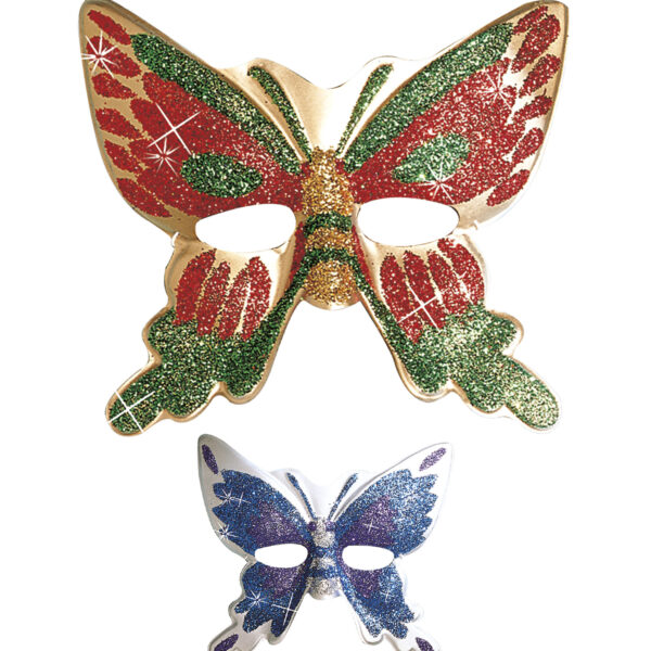 Maschera da Farfalla Glitter Colori Assortiti