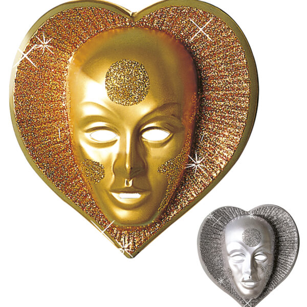 Maschera Cuore Glitter Colori Assortiti