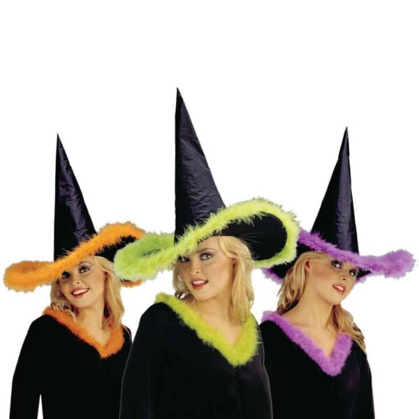 Cappello da Strega con Piume di Marabou