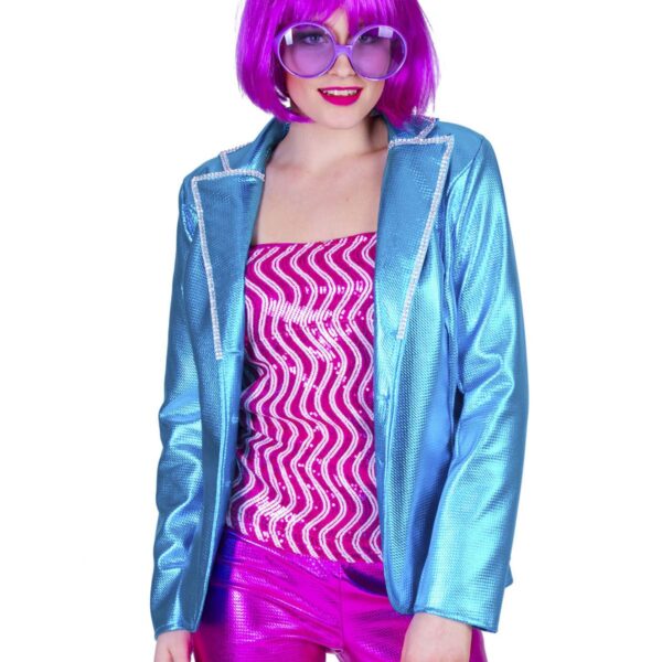 Giacca Blu Lucido Disco