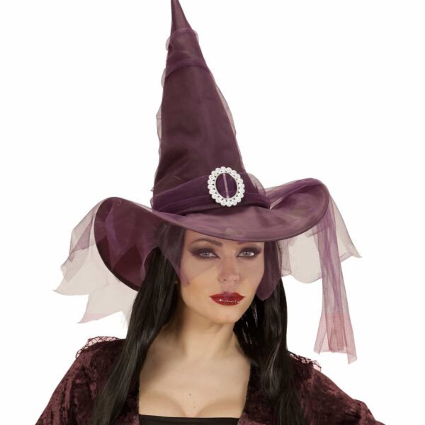 Cappello da Strega Viola con Tulle