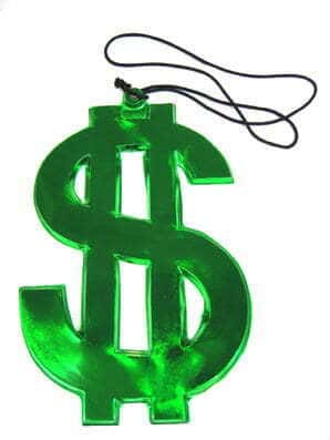 Collana con Medaglione Verde Smeraldo Dollaro Gigante