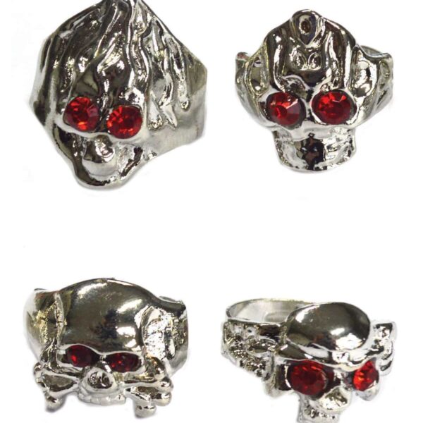 Anello Teschio con Occhi Rossi