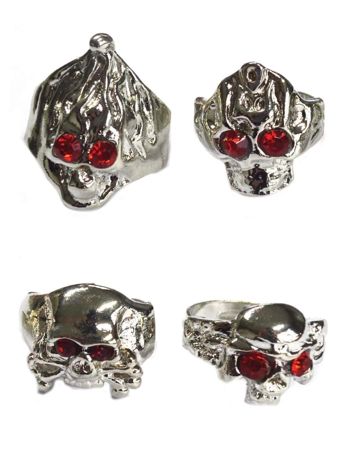 Anello Teschio con Occhi Rossi