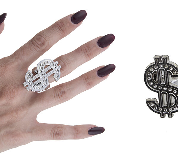Anello Argento con Simbolo del Dollaro