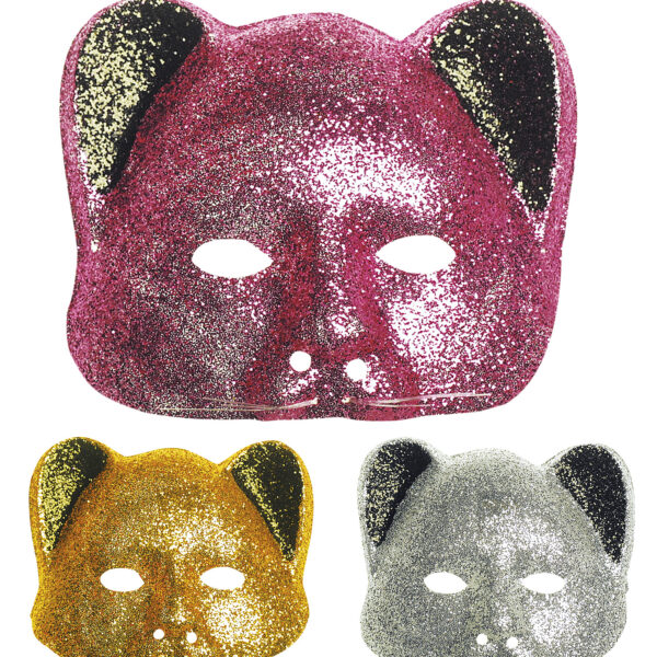 Maschera da Gatto Glitter Colori Assortiti