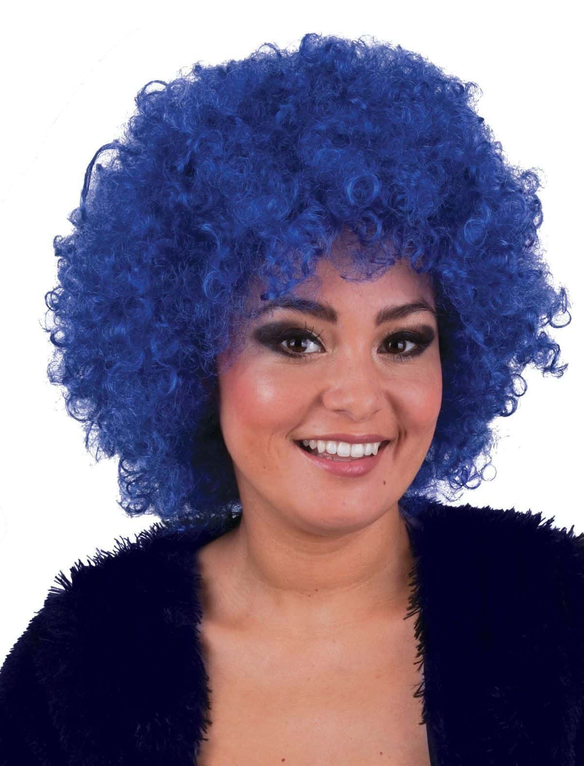 Parrucca Blu Hippie Afro