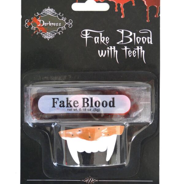 Denti da Vampiro con Sangue Finto