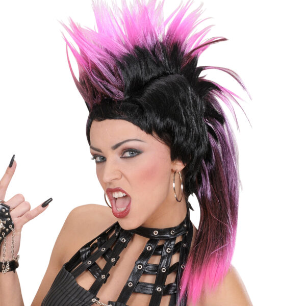Parrucca Punk con Cresta Colori Assortiti