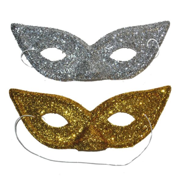 Maschera Domino Glitter Colori Assortiti