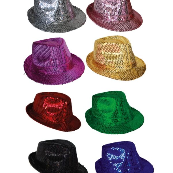 Cappello da Gangster in Paillette Colori Assortiti