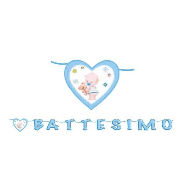 Festone Scritta Maxi Battesimo Azzurro
