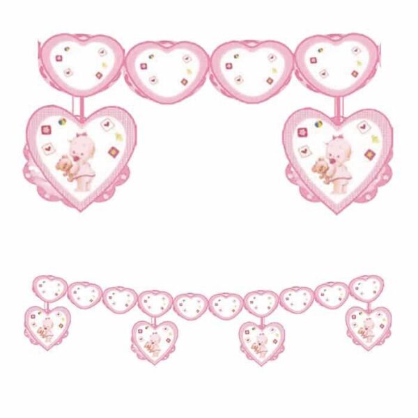 Festone in Carta con Cuore Rosa