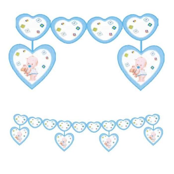 Festone in Carta con Cuore Azzurro