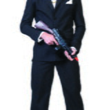 Costume Nero Gessato da Gangster