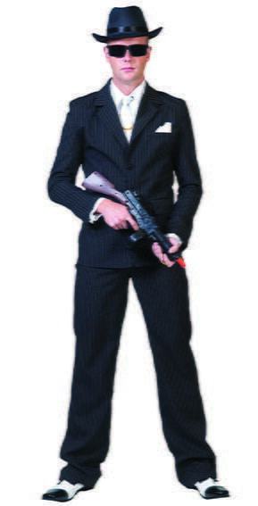 Costume Nero Gessato da Gangster