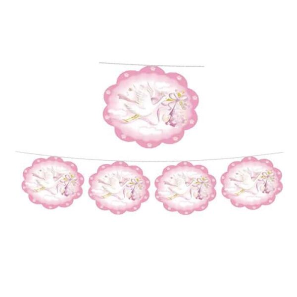Festone Nuvoletta Cicogna Rosa