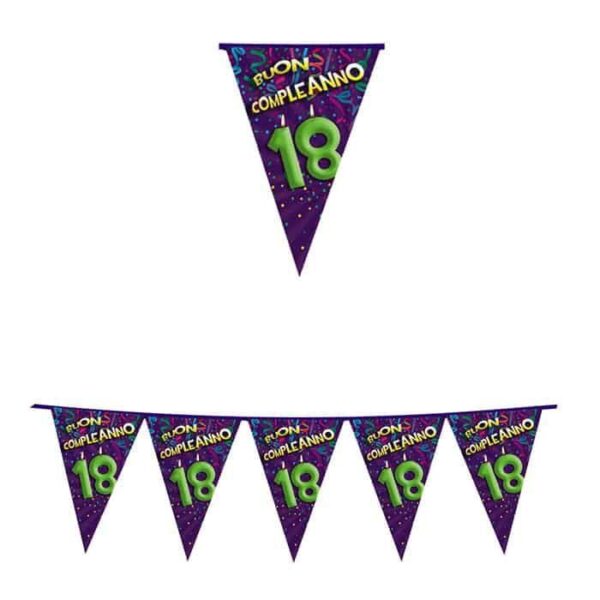 Festone Bandierina Buon Compleanno Diciotto Anni