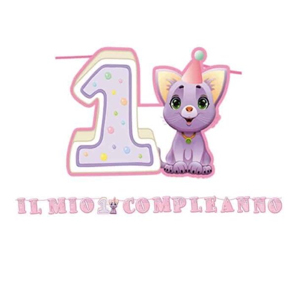 Festone Scritta Maxi Primo Compleanno Rosa