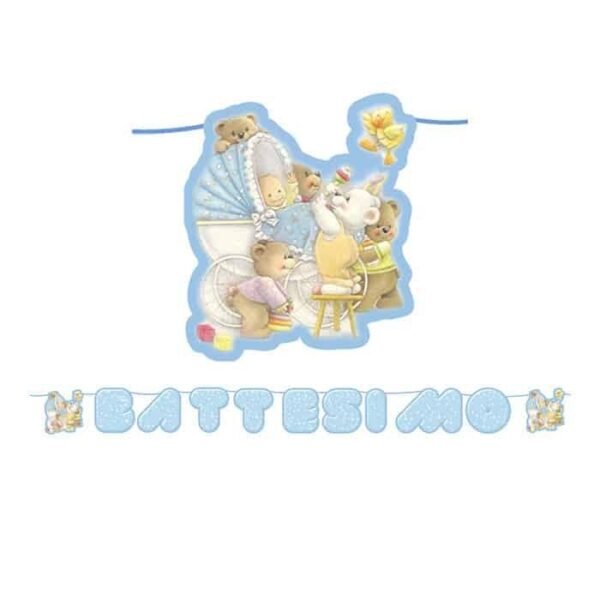 Festone Scritta Maxi Battesimo Azzurro