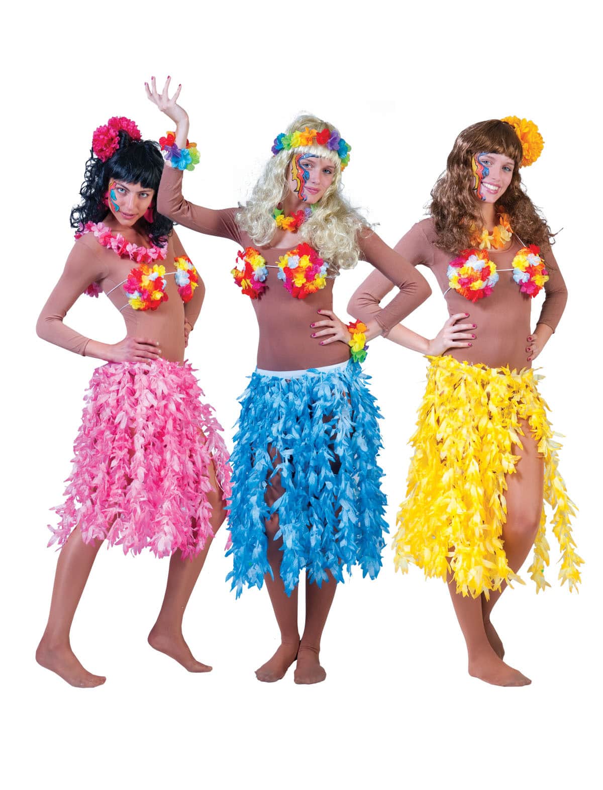 Gonna Hawaiana in fiori colori Assortiti - Fantaparty.it