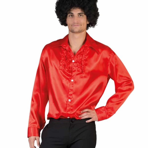 Camicia da Uomo con Ruches Rossa