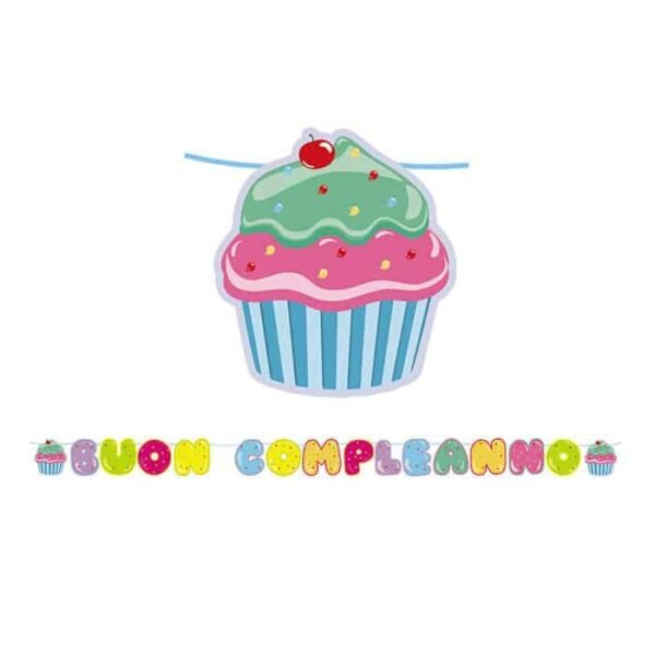 Festone Scritta Maxi Buon Compleanno Maxi Cupcake