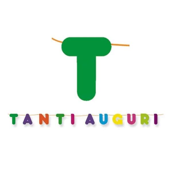 Festone Scritta Maxi Tanti Auguri Multicolore