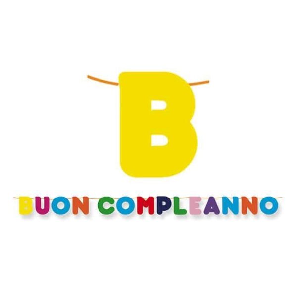 Festone Scritta Maxi Buon Compleanno Multicolore