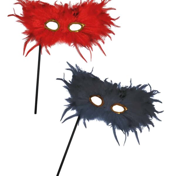 Maschera Rossa o Nero Con Piume