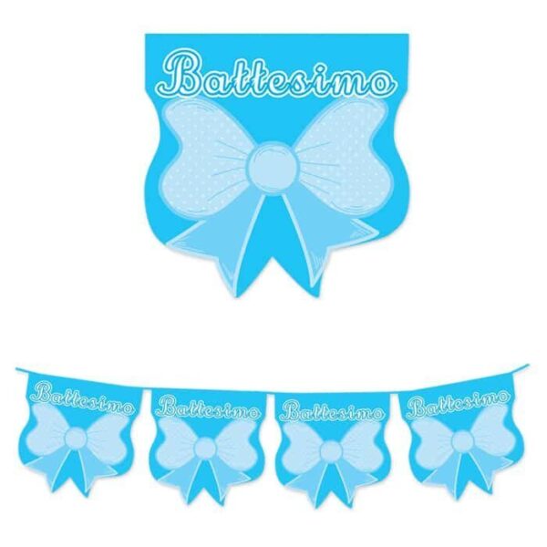 Festone Bandierina Battesimo Baby Azzurro