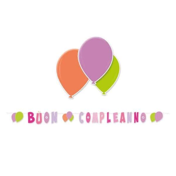 Festone Scritta Maxi Buon Compleanno Rosa
