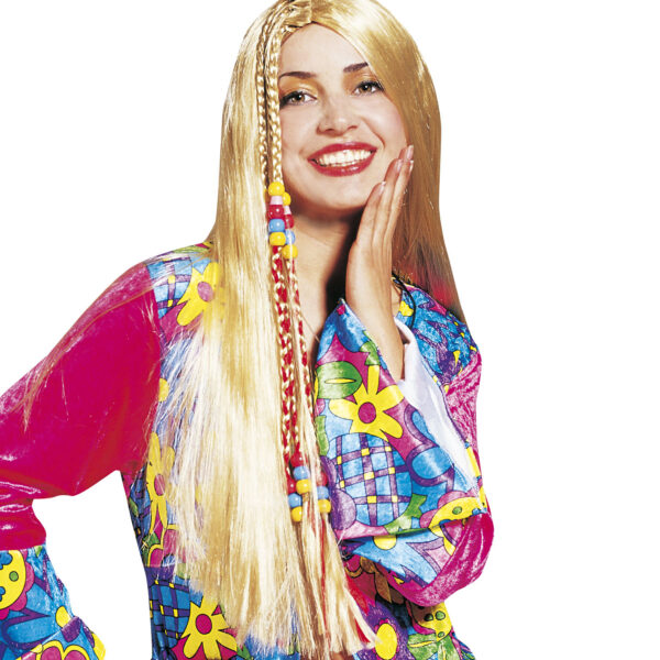 Parrucca da Hippie con Trecce Colori Assortiti