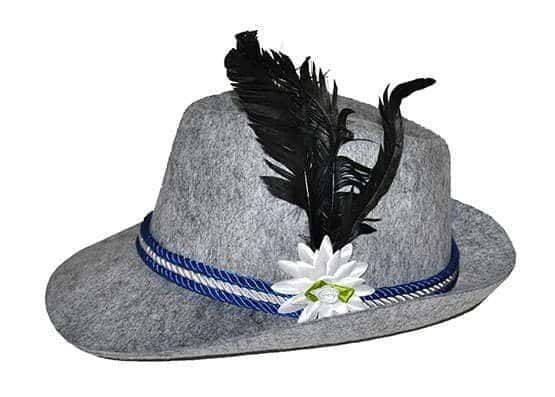 Cappello Grigio Tirolese con Piume