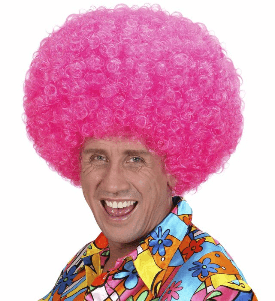 Parrucca Afro Rosa al Neon