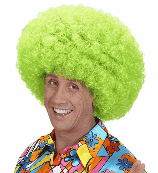 Parrucca Afro Verde al Neon