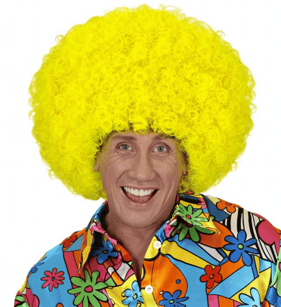 Parrucca Afro Gialla al Neon