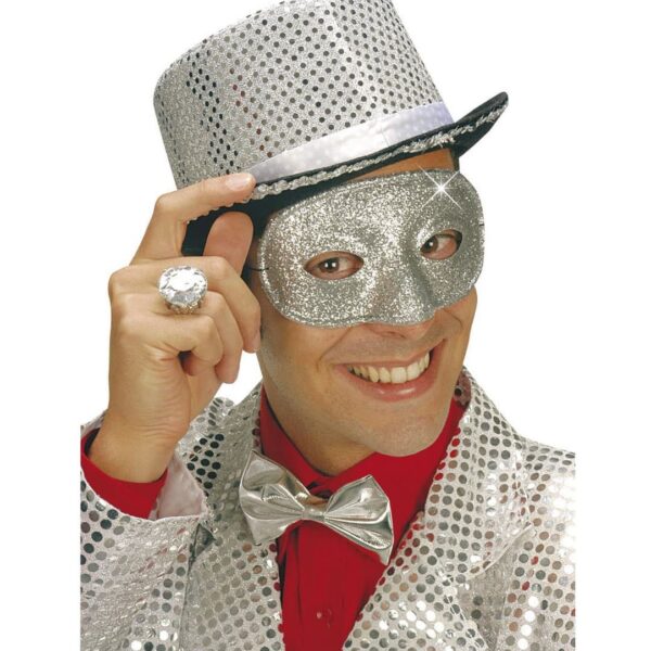 Maschera Domini Glitterata Argento