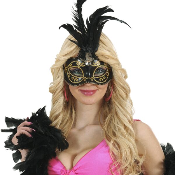 Maschera Domini Nera Glitterata