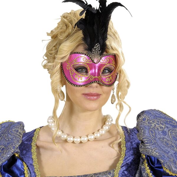 Maschera Domini Glitter Rosa