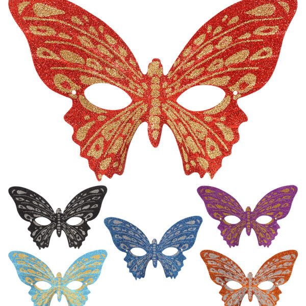 Maschera da Farfalla Glitter Colori Assortiti