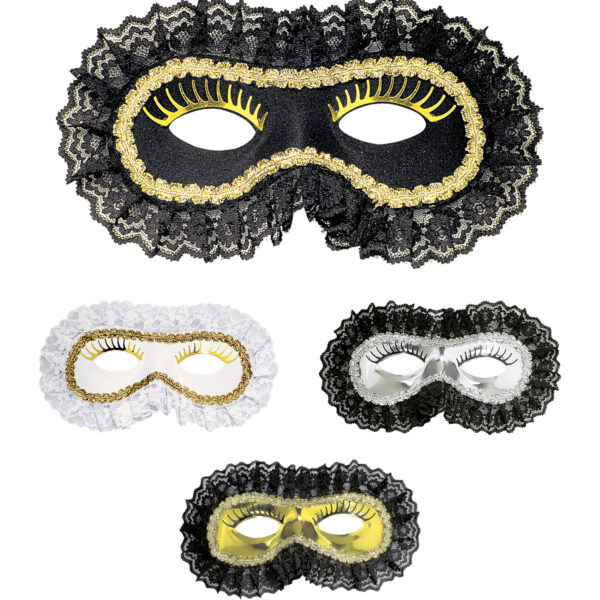 Maschera Domino in Pizzo Colori Assortiti
