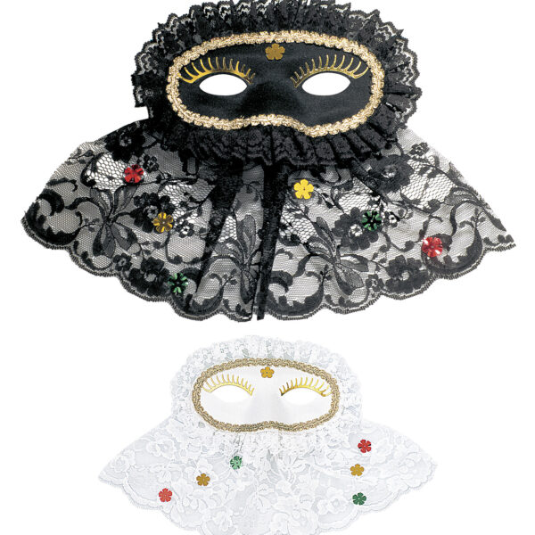 Maschera Domini Nera o Bianca da Gran Galà con Bautta